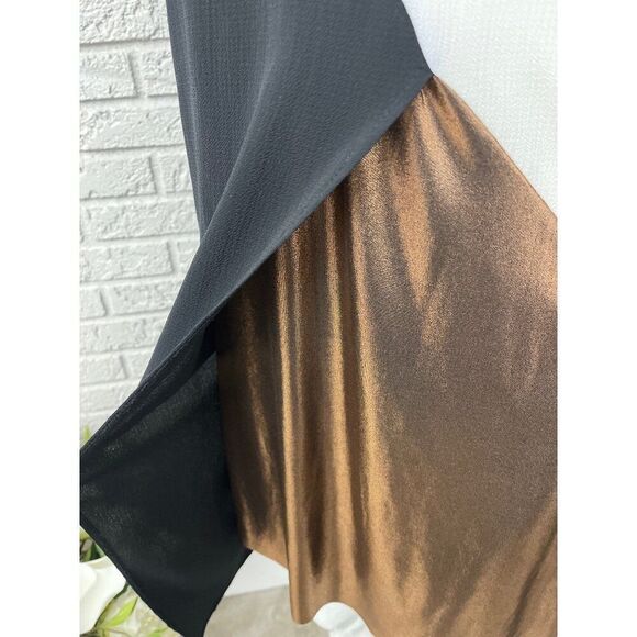 Zara Women Asymmetrical Color Block Metallic Slip Dress Size S - Picture 8 of 9